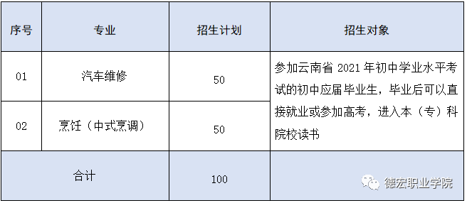 德宏職業(yè)學(xué)院2021年招生簡章