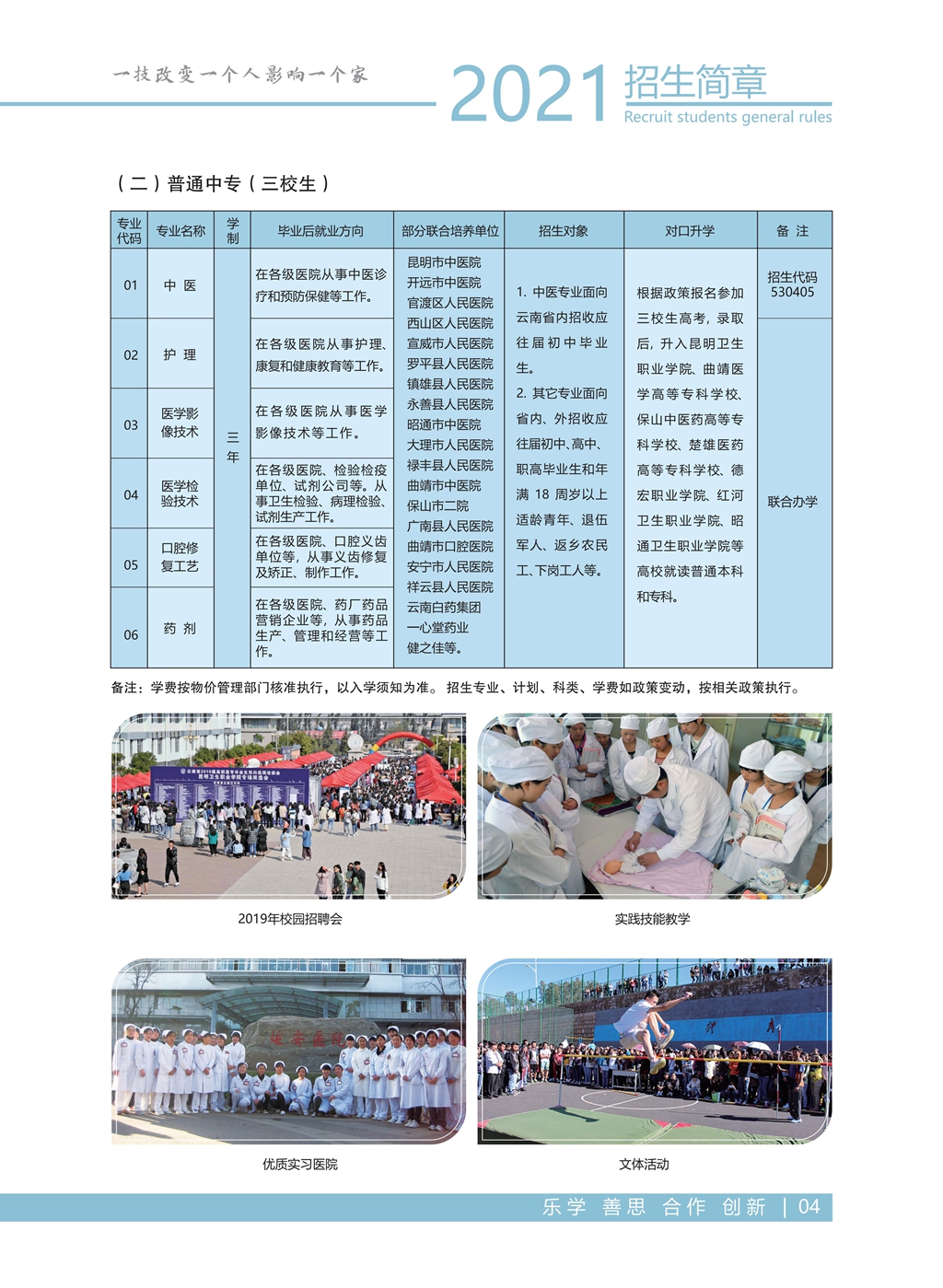 昆明衛(wèi)生職業(yè)學(xué)院2021年五年制、中專招生簡(jiǎn)章