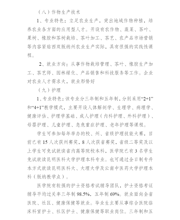 西雙版納職業(yè)技術(shù)學(xué)院2021年中職招生簡章