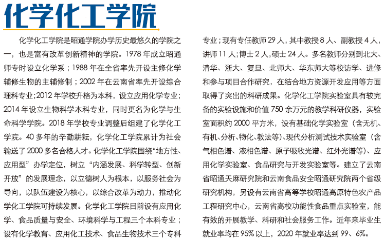 昭通學(xué)院2021年招生計(jì)劃